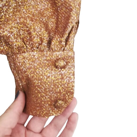 Vintage Fred Rothschild Metallic Maxi Sheath Dress Wrap Jacket Size 10 70s Party - Picture 14 of 15